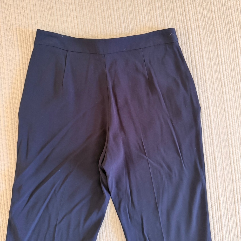 Sandro Paris Womens Navy  Gold Button Sailor Trousers High Waist Pants Size 38 - Picture 10 of 14